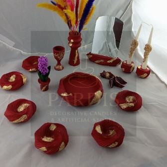 ست هفت سین مدل گیسو کوچک ورق طلا مجموعه 17 عددی