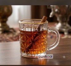 نیم لیوان دسته دار فلاور لب طلایی
